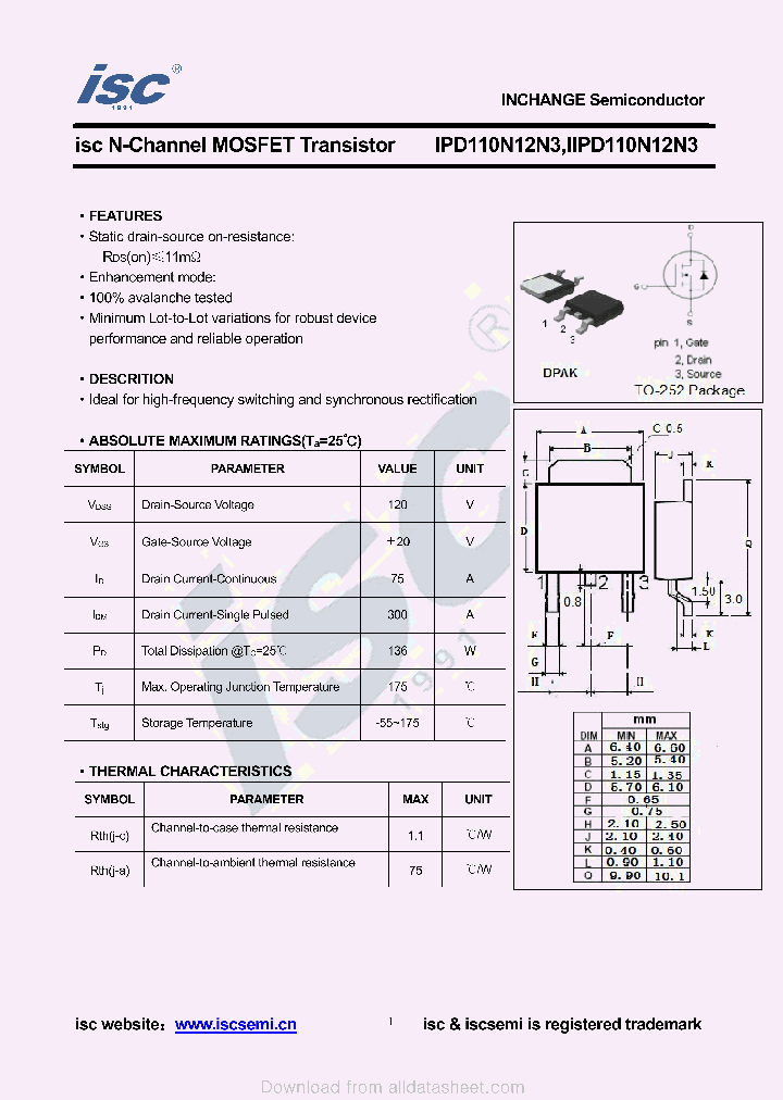 IPD110N12N3_9053264.PDF Datasheet