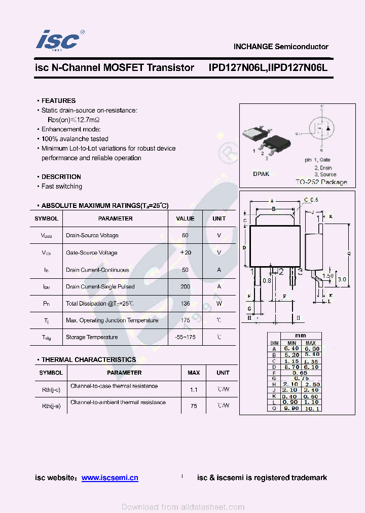 IPD127N06L_9053266.PDF Datasheet