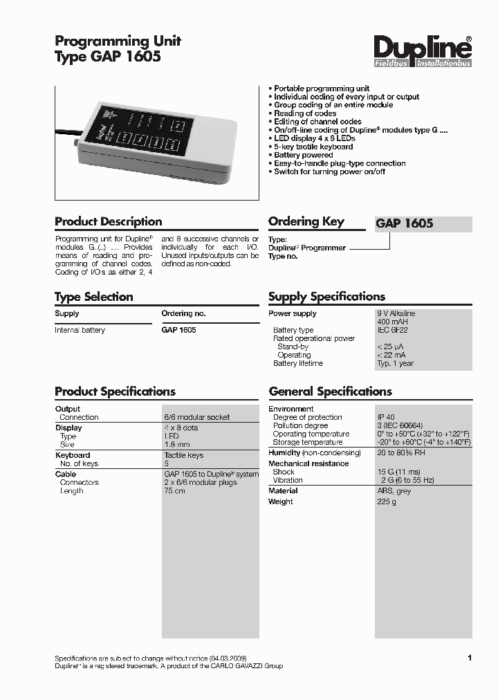 GAP1605_9053331.PDF Datasheet