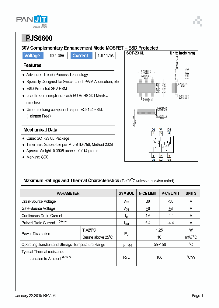 PJS6600_9054398.PDF Datasheet