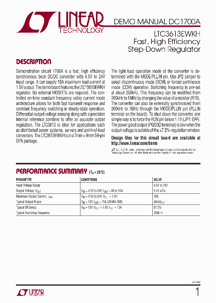 LTC3613EWKH_9054607.PDF Datasheet