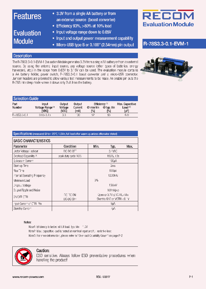 R-78S33-01-EVM-1_9054615.PDF Datasheet
