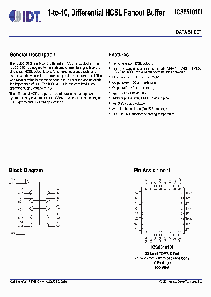 ICS851010I_9055202.PDF Datasheet