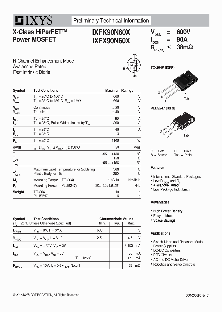 IXFK90N60X_9055642.PDF Datasheet