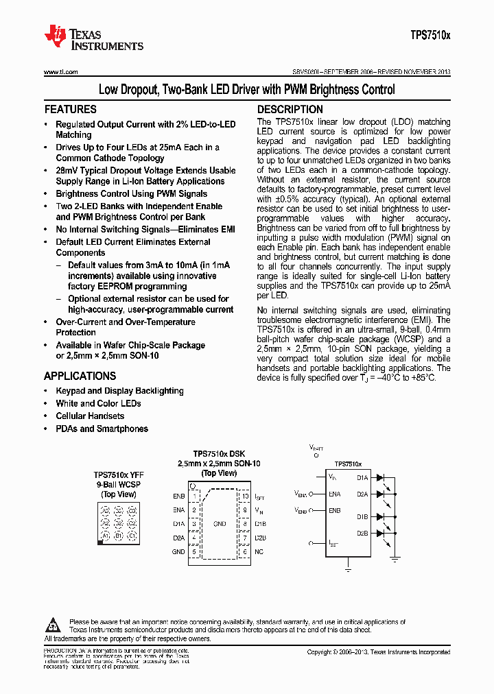 TPS75100YFFR_9056205.PDF Datasheet