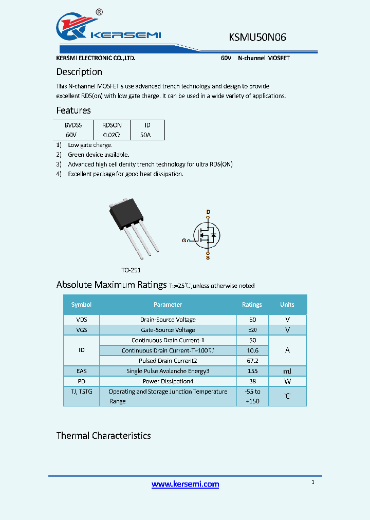 KSMU50N06_9057175.PDF Datasheet