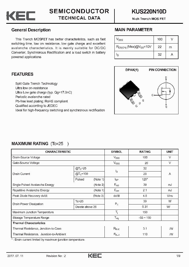 KUS220N10D_9057262.PDF Datasheet