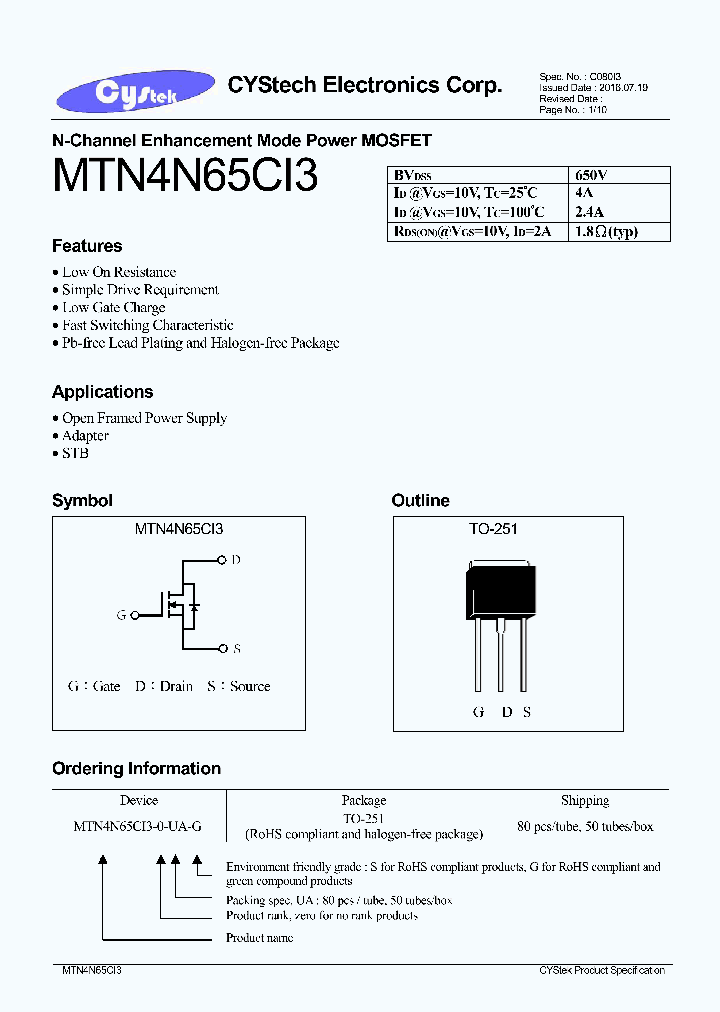 MTN4N65CI3_9058536.PDF Datasheet