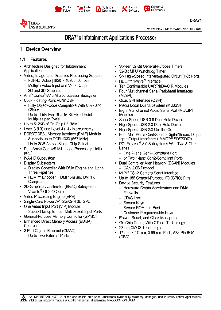 DRA718BIGCBDQ1_9059050.PDF Datasheet