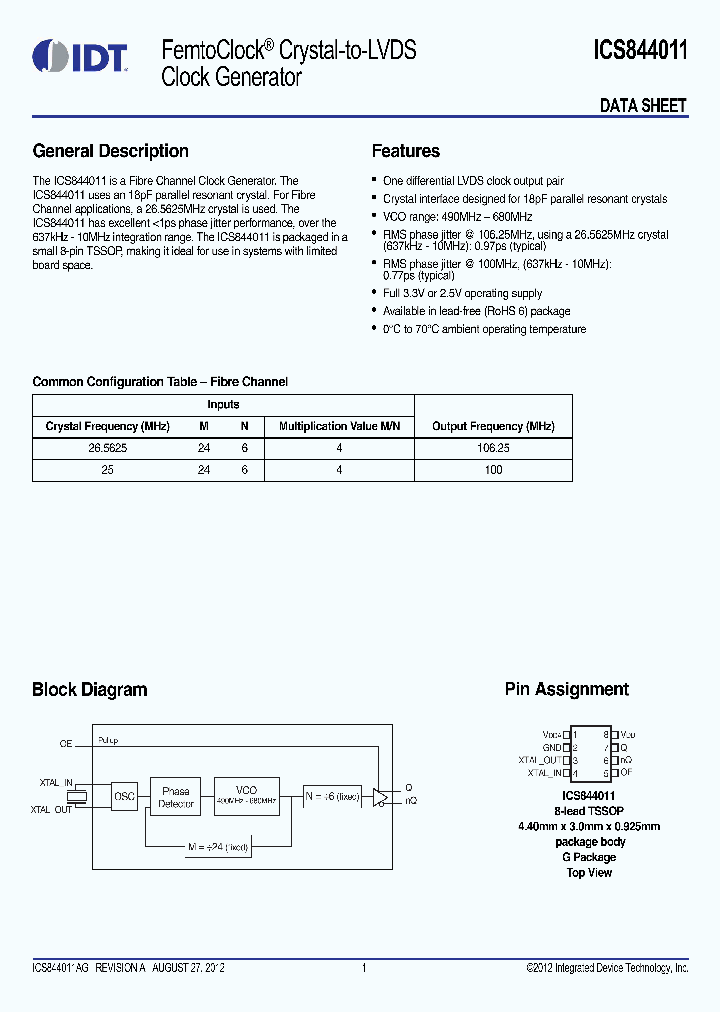 ICS844011_9059503.PDF Datasheet