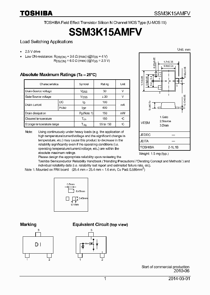SSM3K15AMFV_9059961.PDF Datasheet