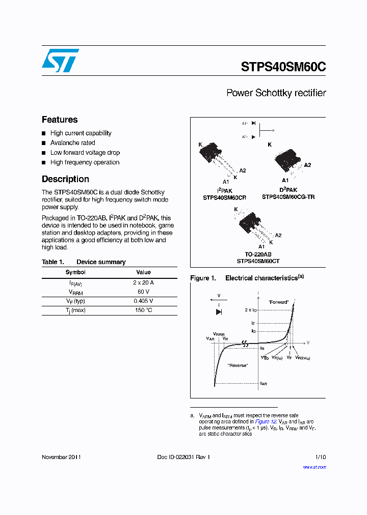 STPS40SM60C_9060551.PDF Datasheet