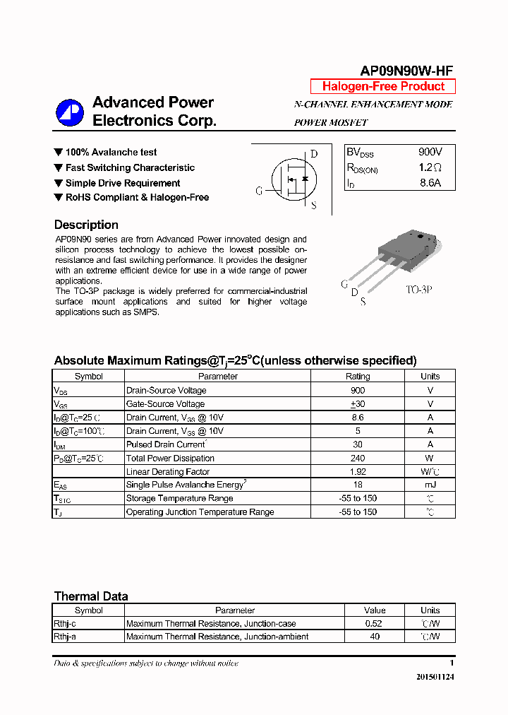 AP09N90W-HF_9060580.PDF Datasheet