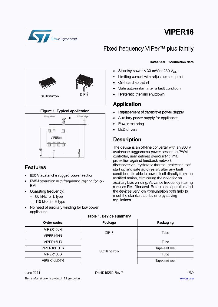 VIPER16_9060600.PDF Datasheet