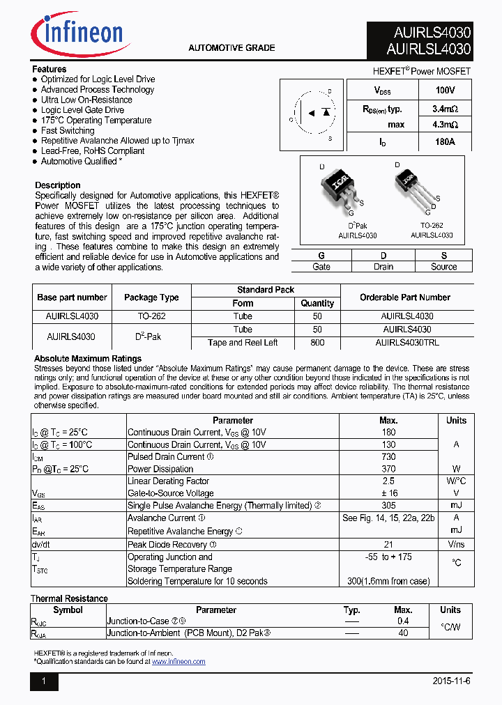 AUIRLS4030_9061333.PDF Datasheet
