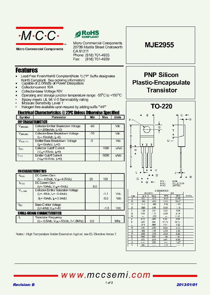 MJE2955_9061463.PDF Datasheet