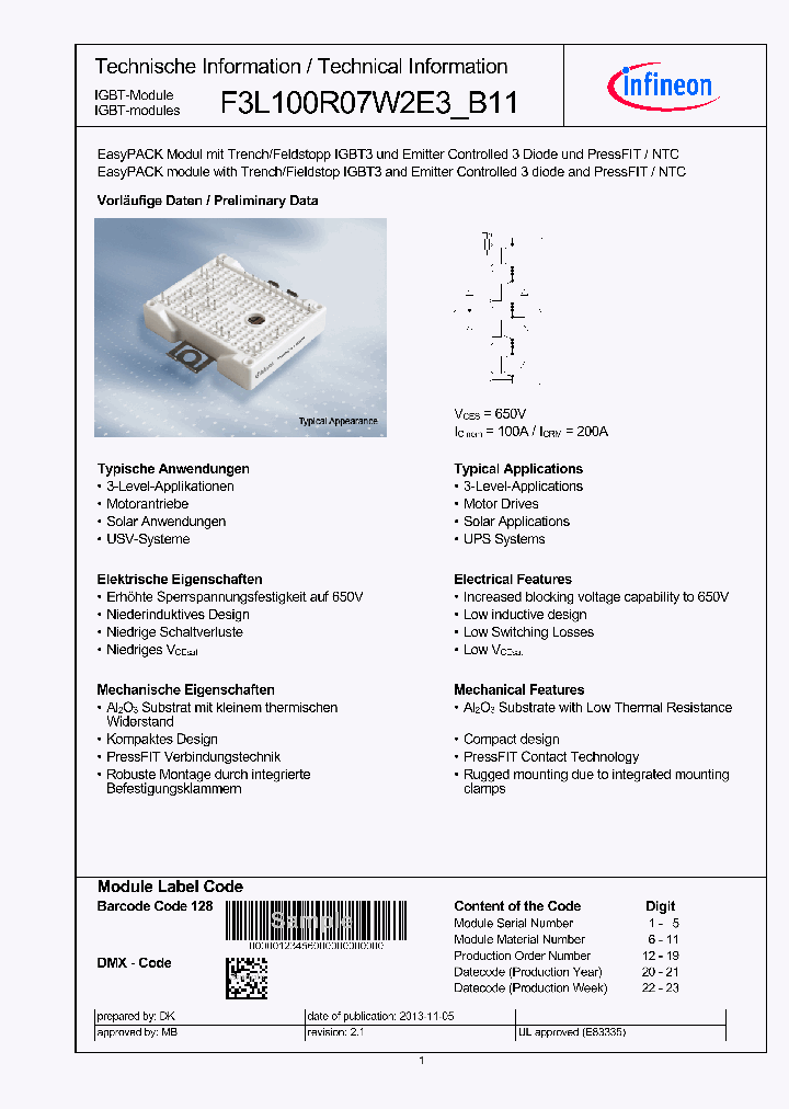 F3L100R07W2E3-B11_9062183.PDF Datasheet