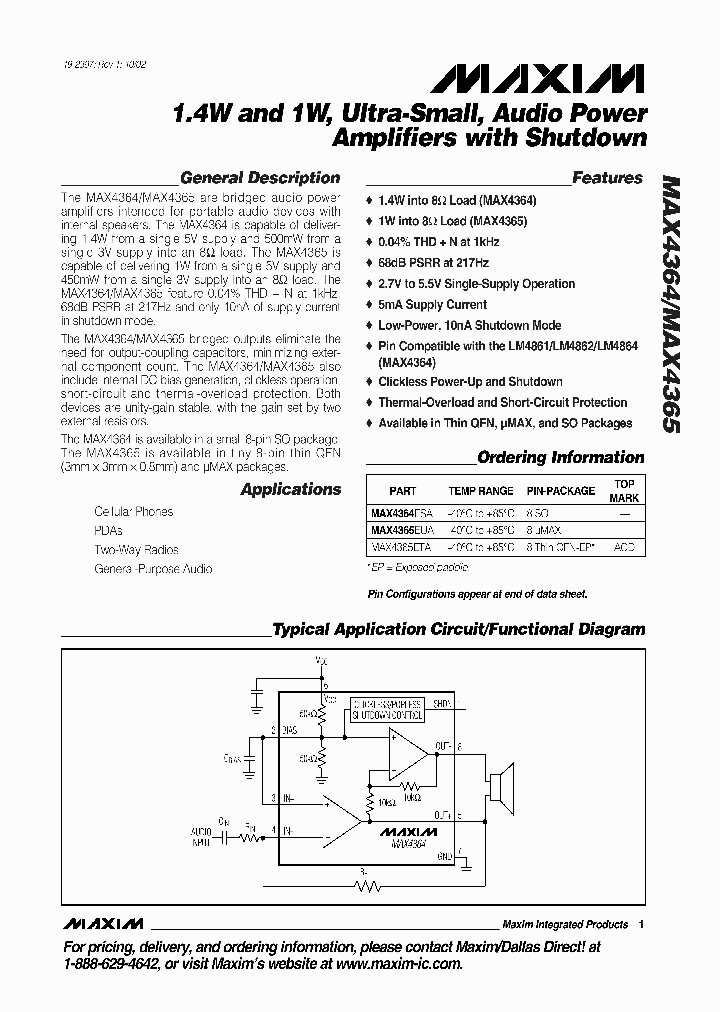 MAX4364_9063521.PDF Datasheet