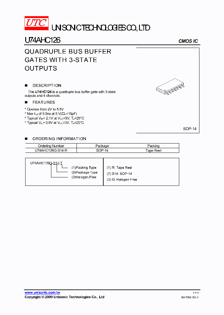 U74AHC126G-S14-R_9063887.PDF Datasheet