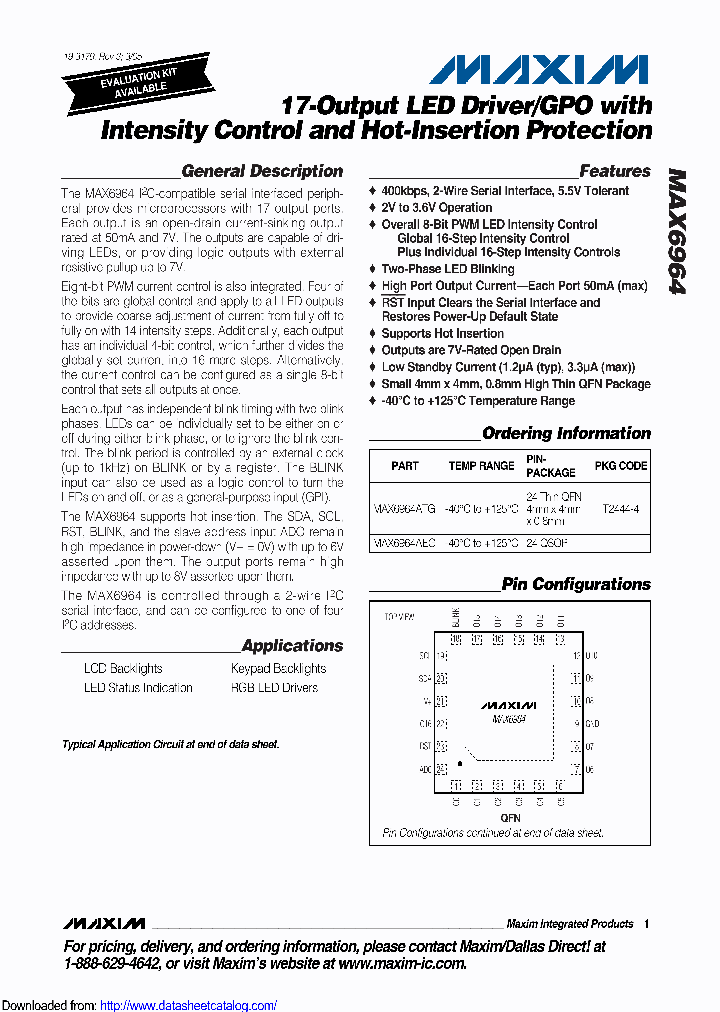 MAX6964AEG_9064314.PDF Datasheet