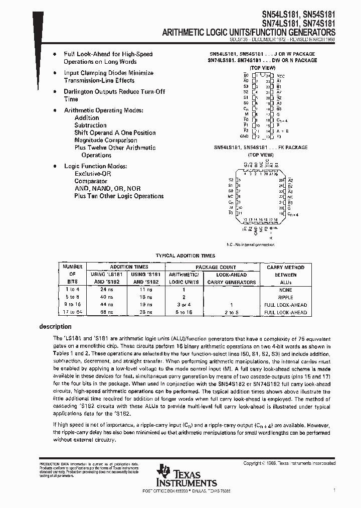 SN54LS181_9064341.PDF Datasheet
