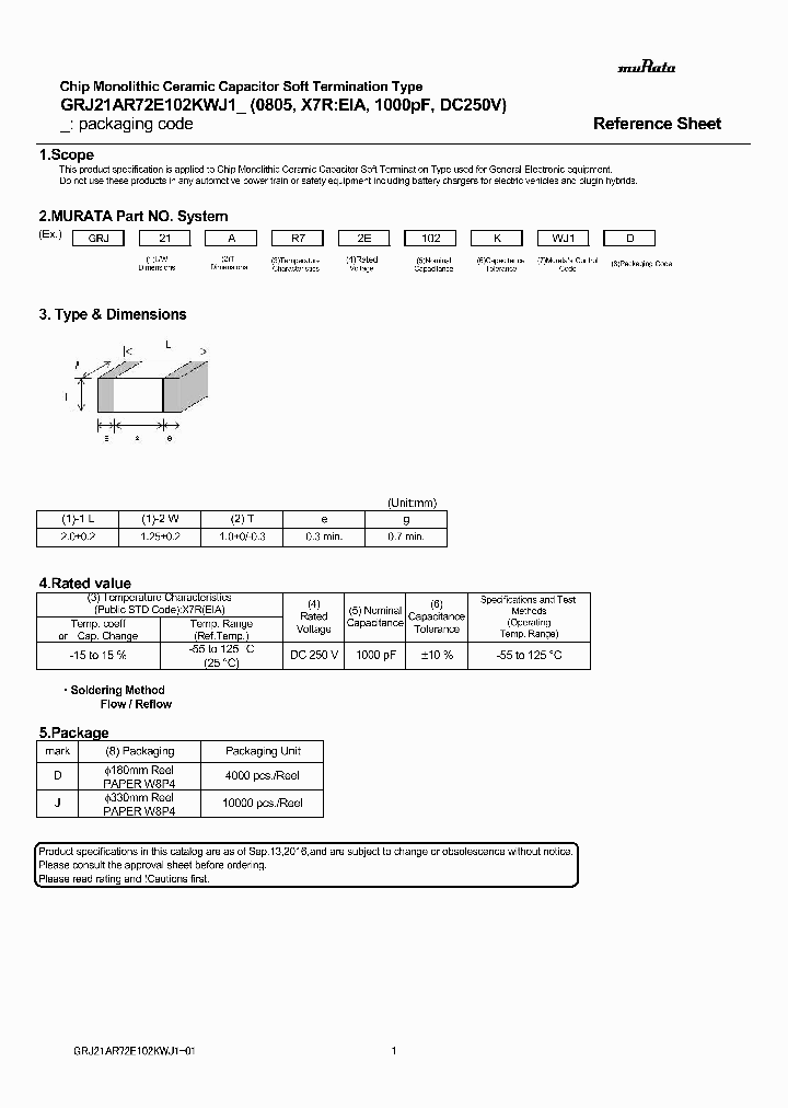 GRJ21AR72E102KWJ1_9064707.PDF Datasheet