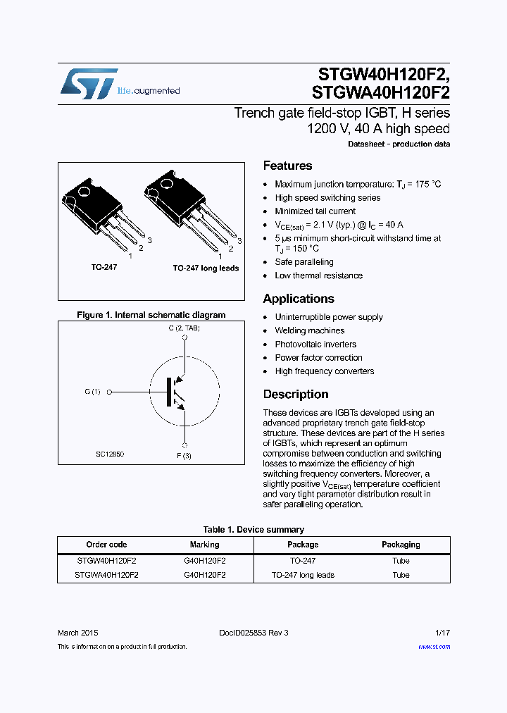 STGW40H120F2_9065118.PDF Datasheet