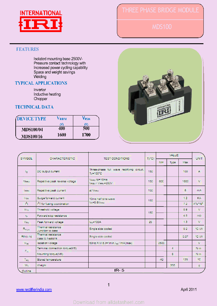 MDS100_9065280.PDF Datasheet