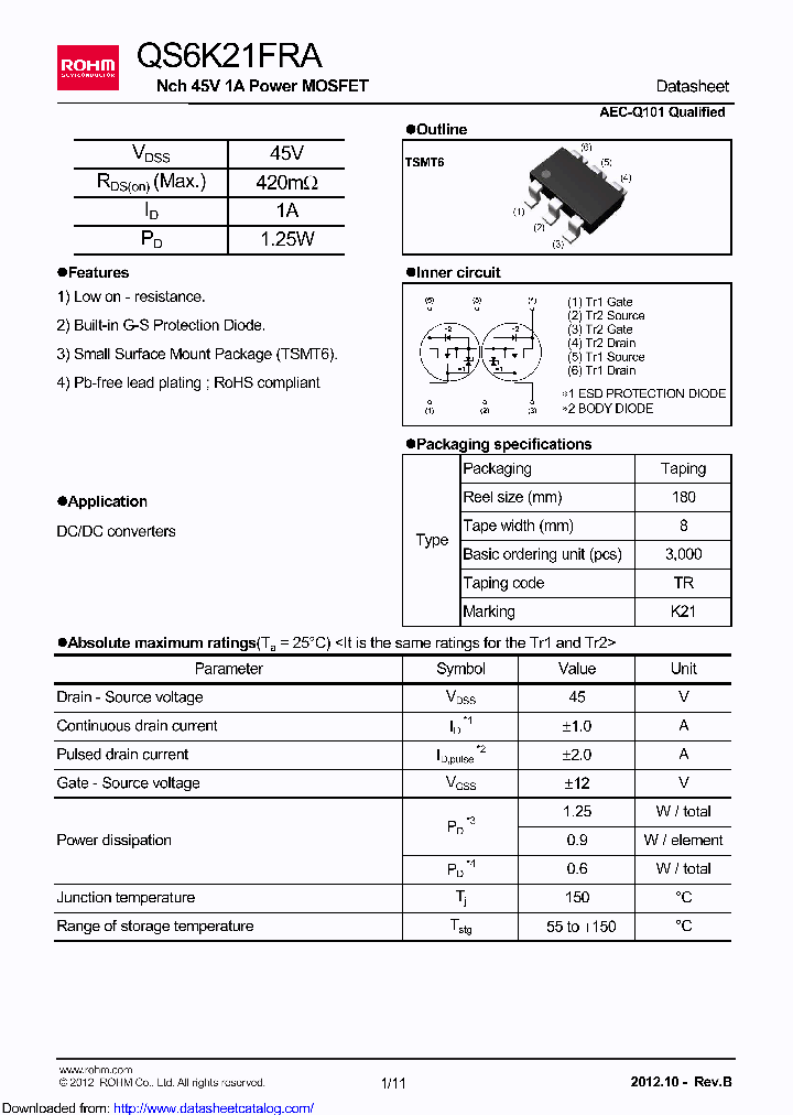 QS6K21FRATR_9065363.PDF Datasheet