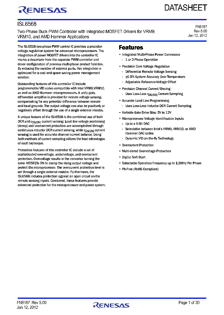 ISL6568CRZR5184_9065453.PDF Datasheet