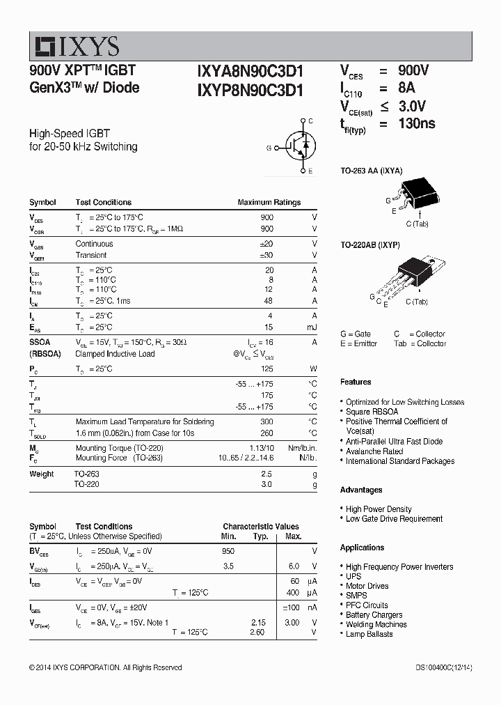 IXYA8N90C3D1_9065581.PDF Datasheet