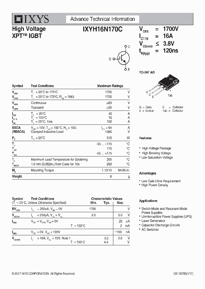 IXYH16N170C_9065586.PDF Datasheet