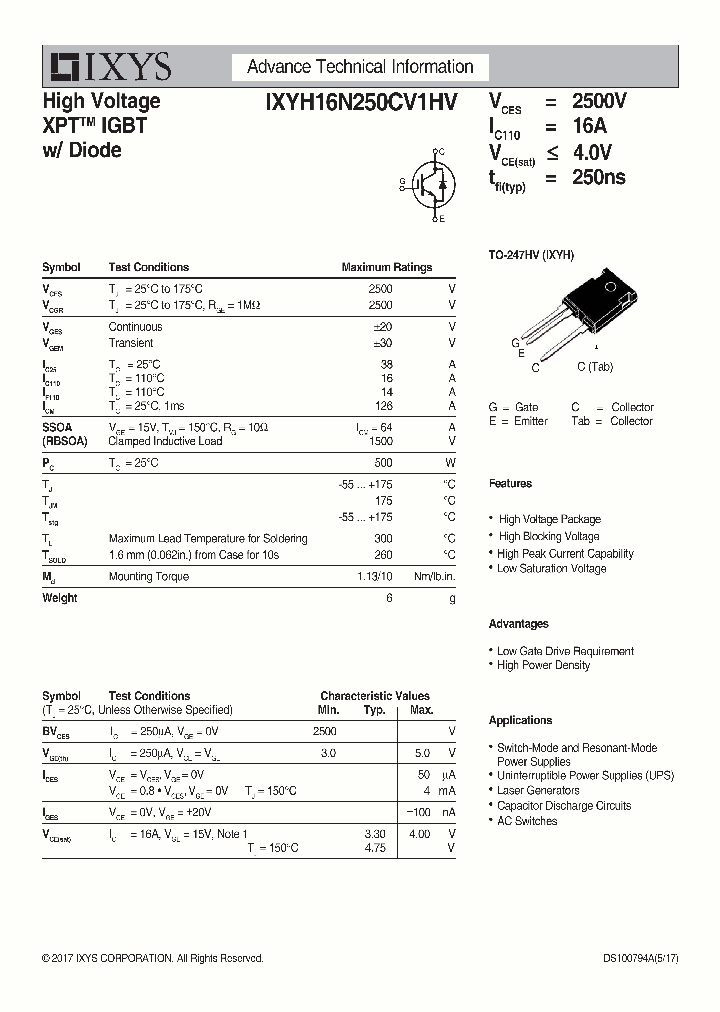 IXYH16N250CV1HV_9065589.PDF Datasheet