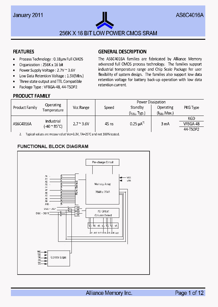 AS6C4016A_9066000.PDF Datasheet
