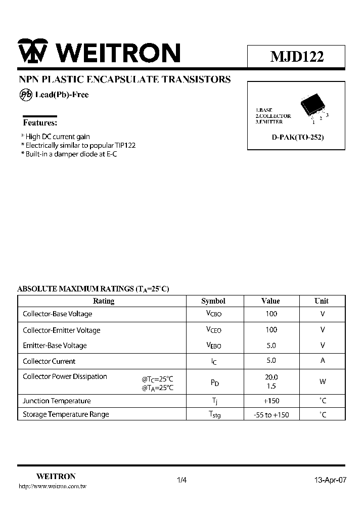 MJD122_9067740.PDF Datasheet
