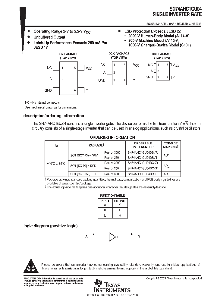 SN74AHC1GU04DBV_9068519.PDF Datasheet