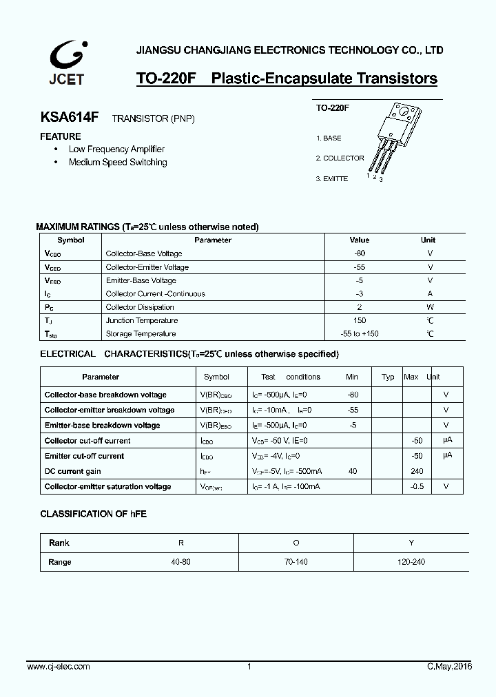 KSA614F_9070740.PDF Datasheet