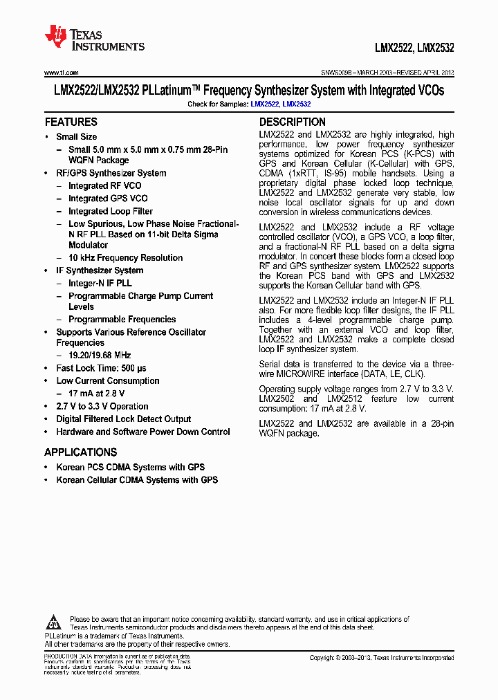 LMX2522_9070941.PDF Datasheet