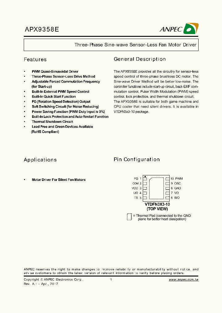 APX9358EQFI-TRG_9071305.PDF Datasheet