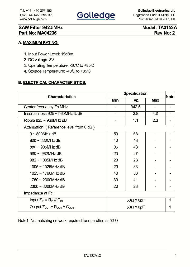 TA0152A_9071600.PDF Datasheet