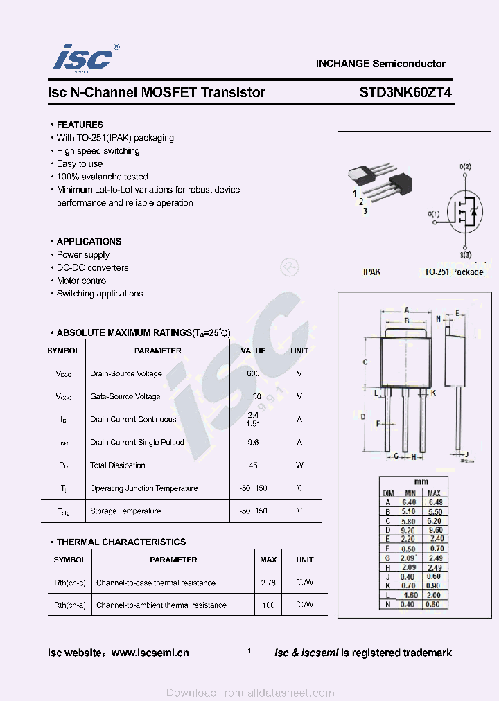 STD3NK60ZT4_9071680.PDF Datasheet