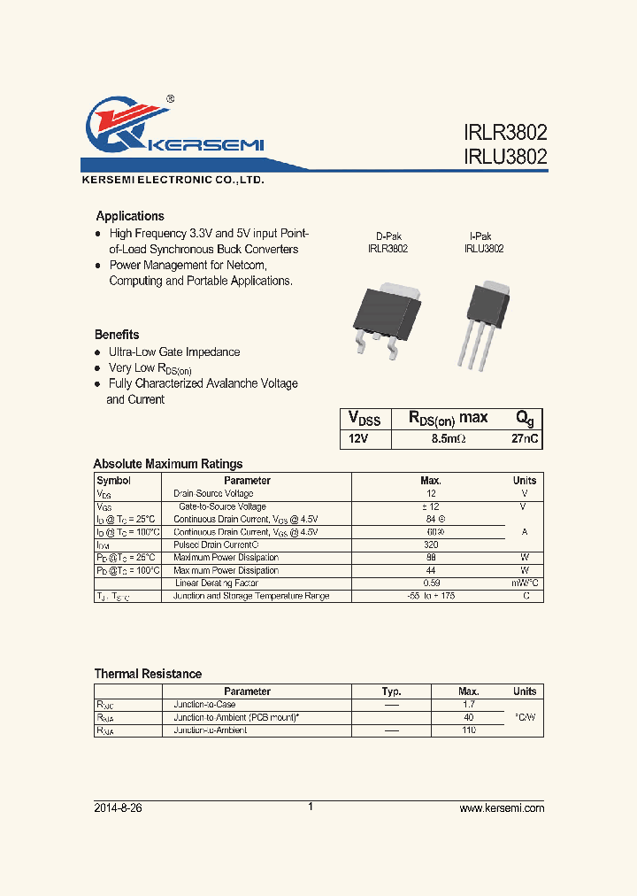 IRLR3802_9072012.PDF Datasheet