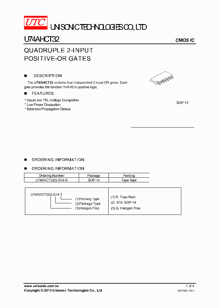 U74AHCT32G-S14-R_9072100.PDF Datasheet