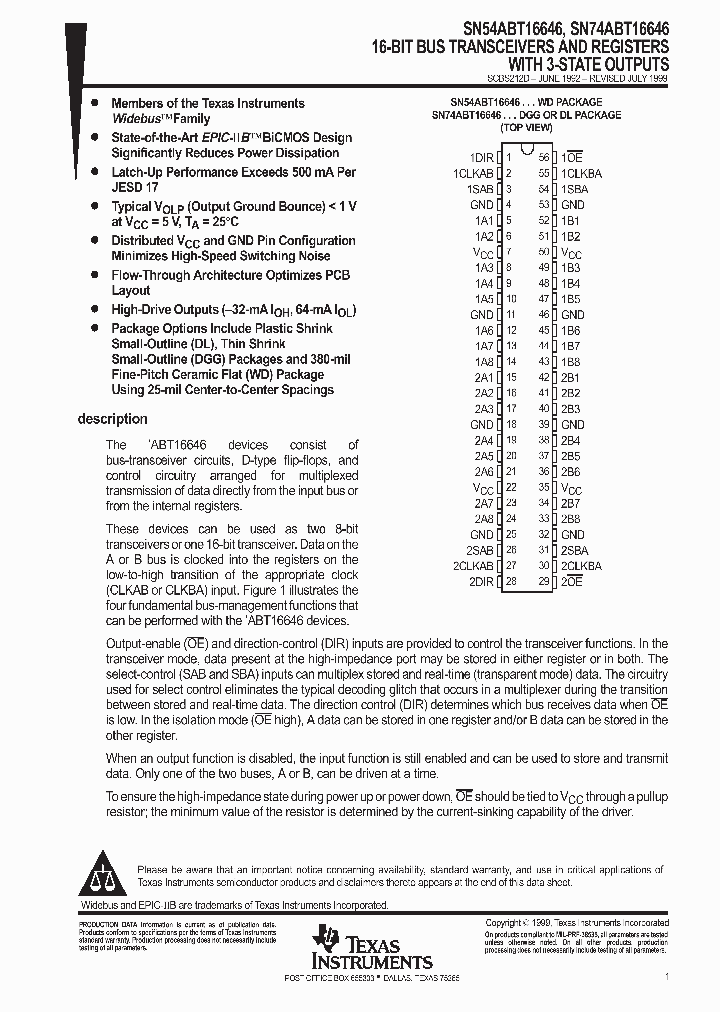 SN54ABT16646WD_9072280.PDF Datasheet