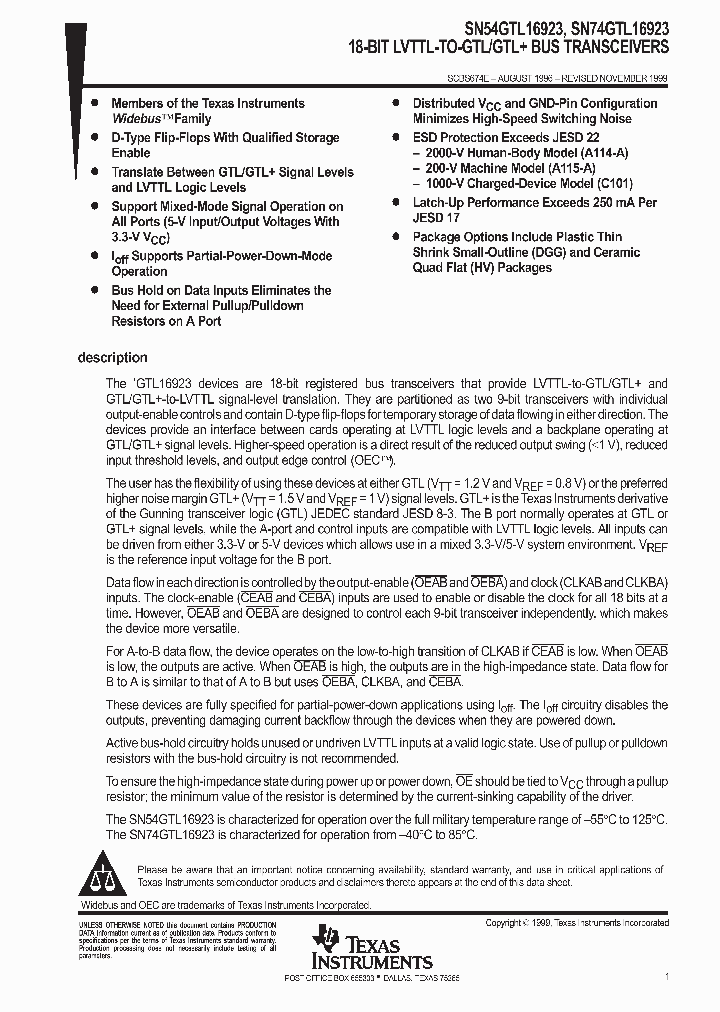 SN74GTL16923DGG_9072651.PDF Datasheet
