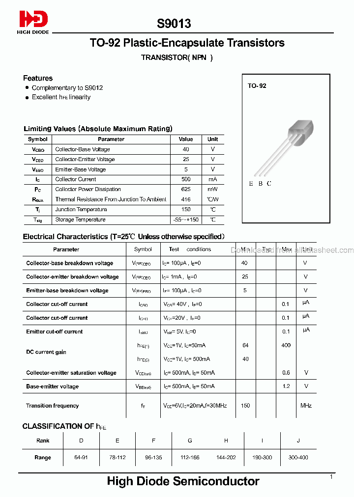S9013-TO-92_9073196.PDF Datasheet