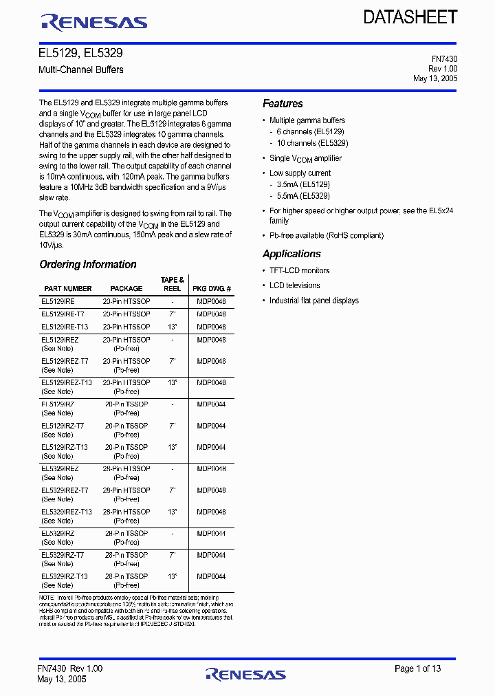 EL5129IRE-T13_9074426.PDF Datasheet