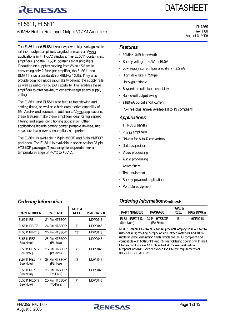 EL5611IRE-T13_9074432.PDF Datasheet