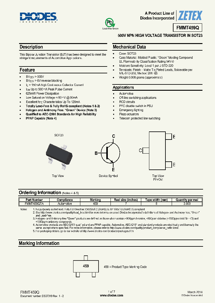 FMMT459QTA_9074609.PDF Datasheet