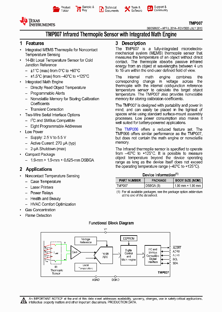 TMP007_9075164.PDF Datasheet